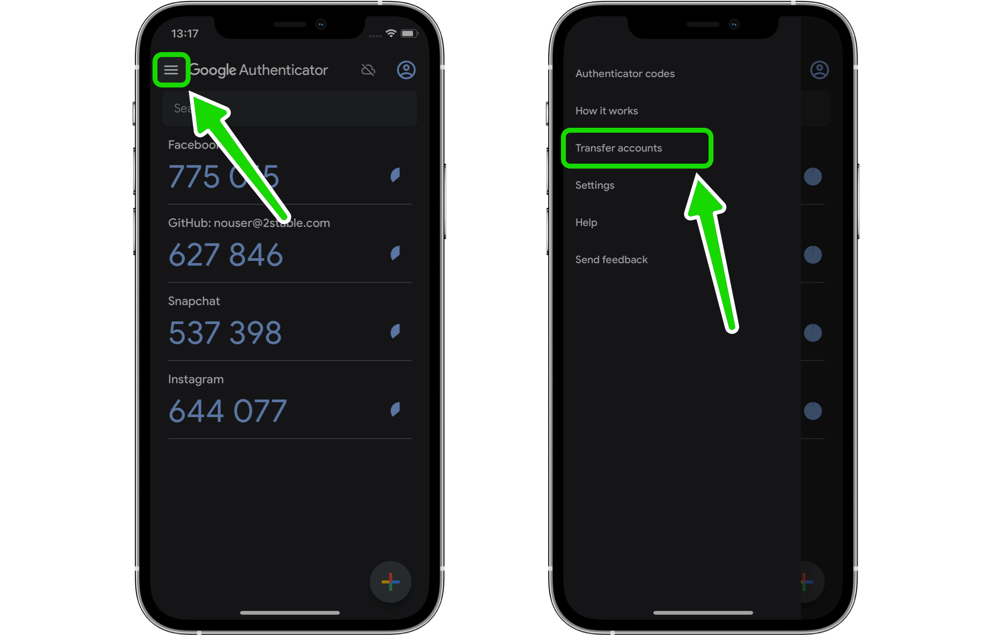 transfer Google Authenticator 2fa to new phone