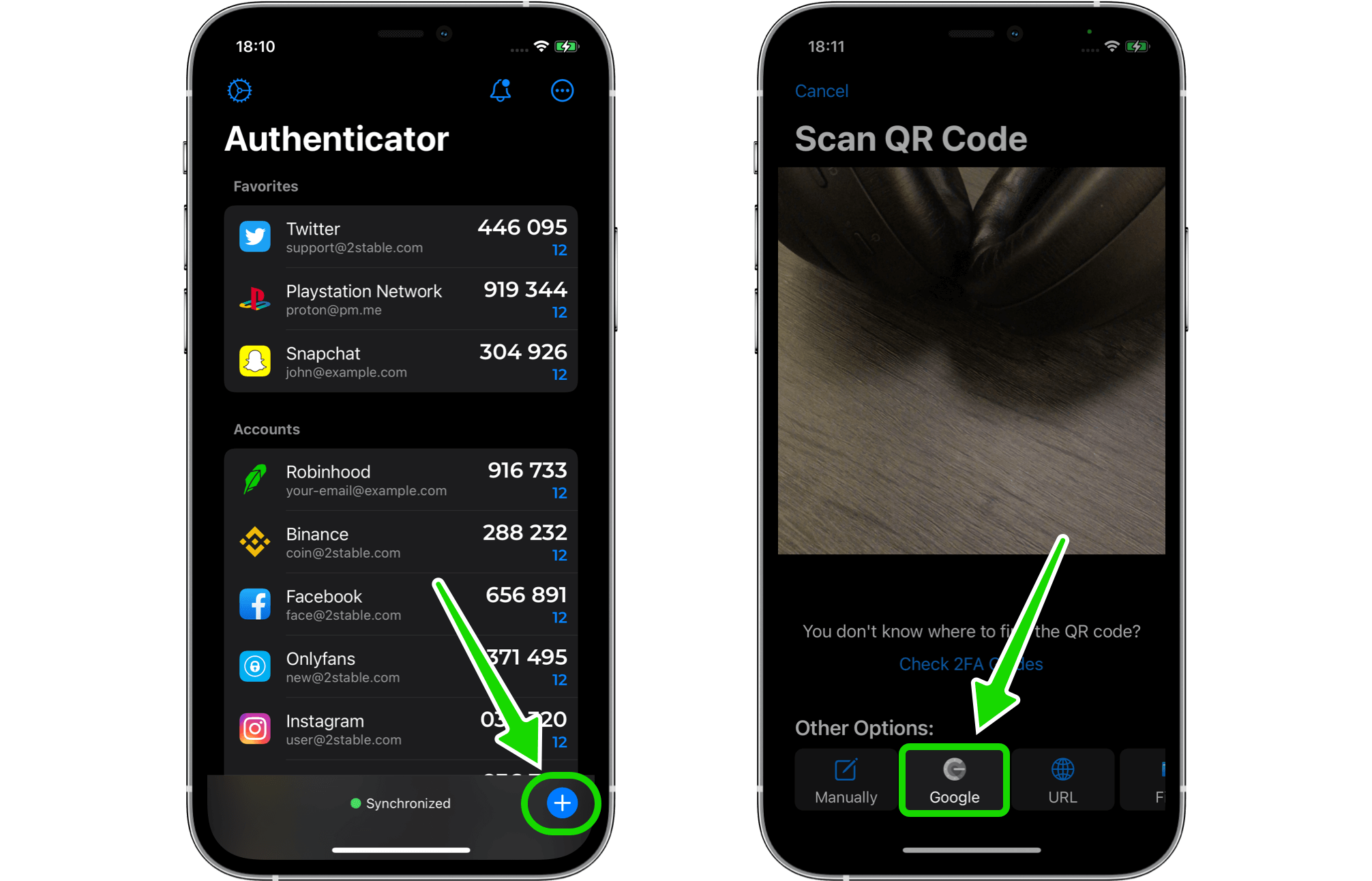 Locate Google Authenticator