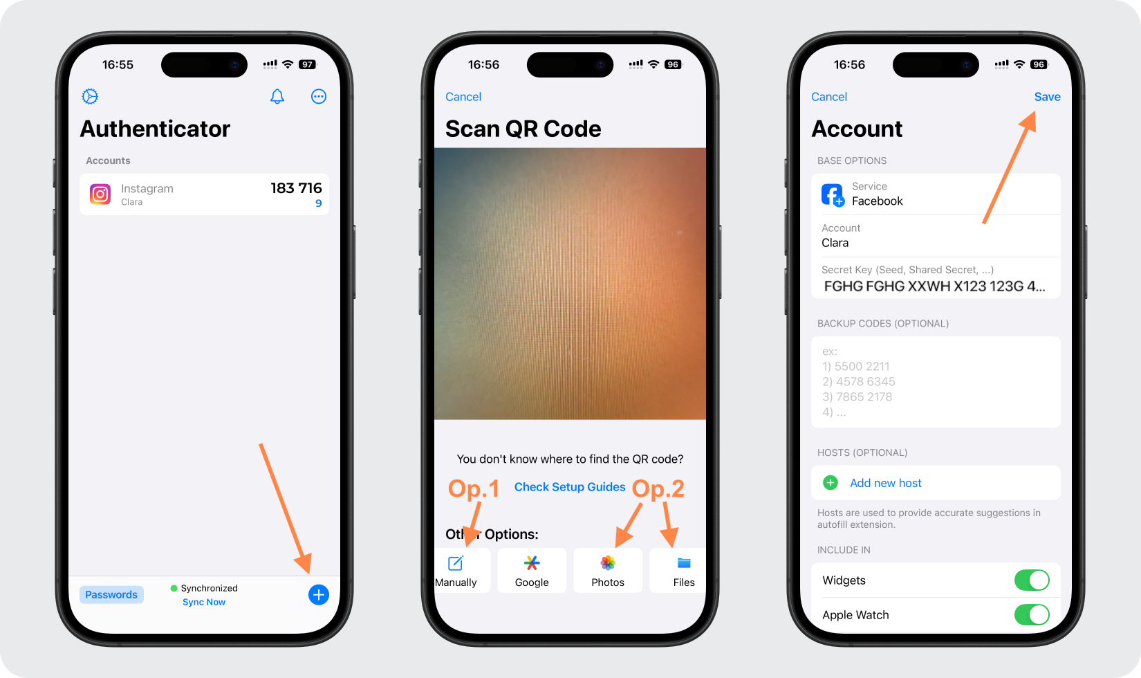 Add the Facebook Account to the Authenticator App