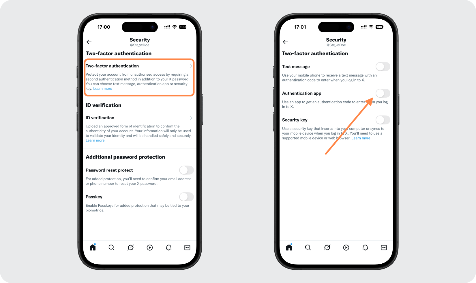 Choose a two-factor authentication method