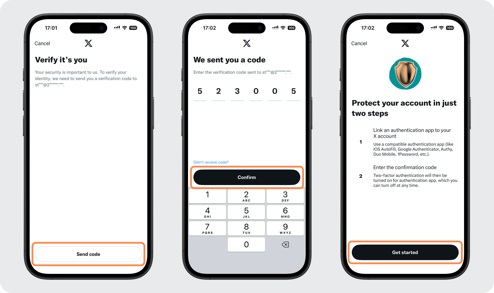 Confirm your identity and start the setup
