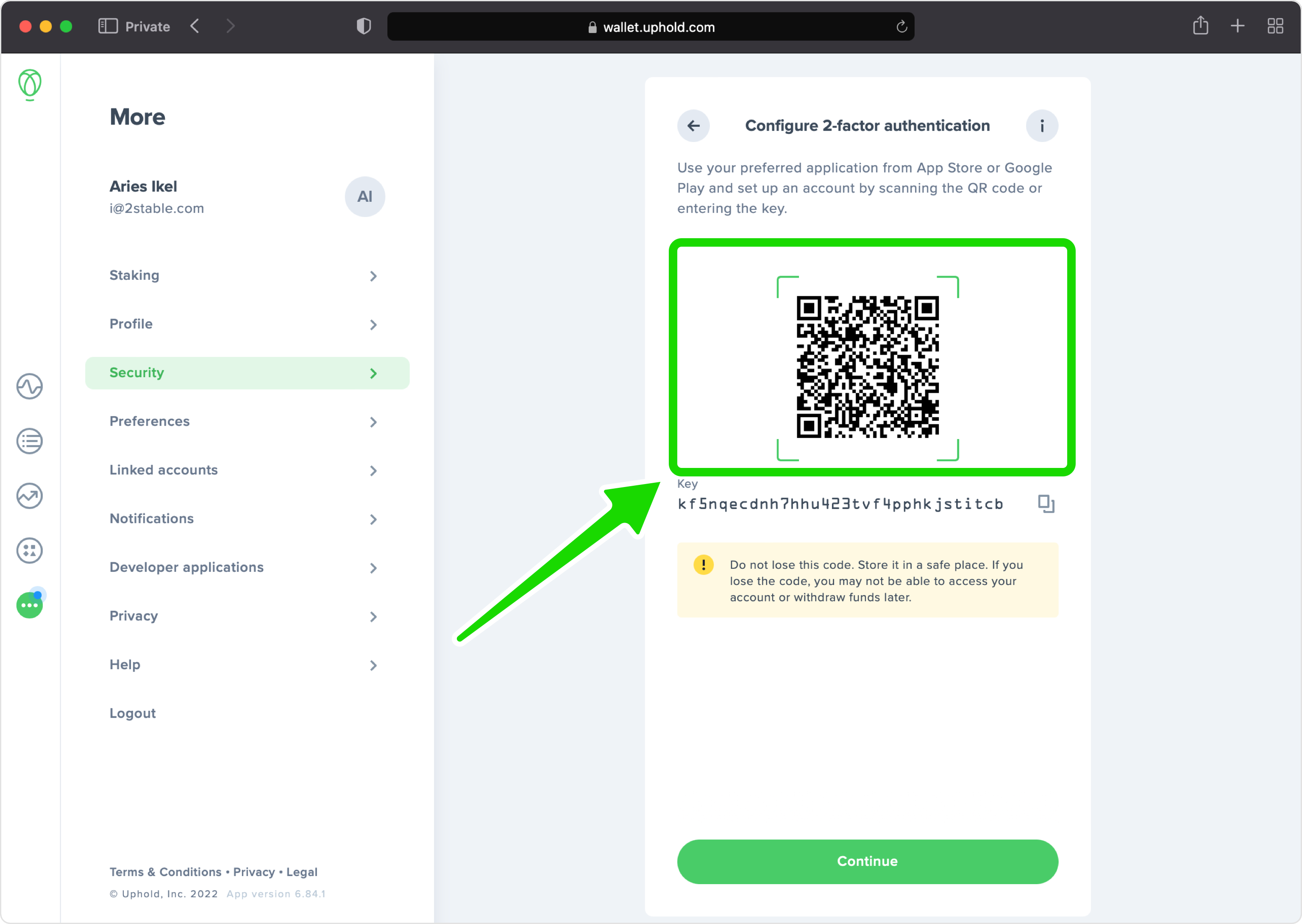 How To Enable 2 factor Authentication 2FA For Uphold